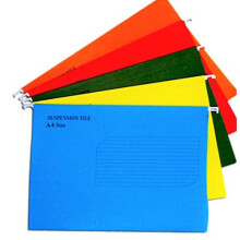 25Pcs A4 Suspension Files 5 Colours Heavyweight Folder Reinforced Top and Bottom Hanging File Folders for School Office Stationery A4 Filing Cabinets