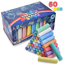 JOYIN Set di 60 gessetti per marciapiede (10 colori) Set di gessetti giganti lavabili e atossici per esterni per dipingere su lavagna, gioco d'ar