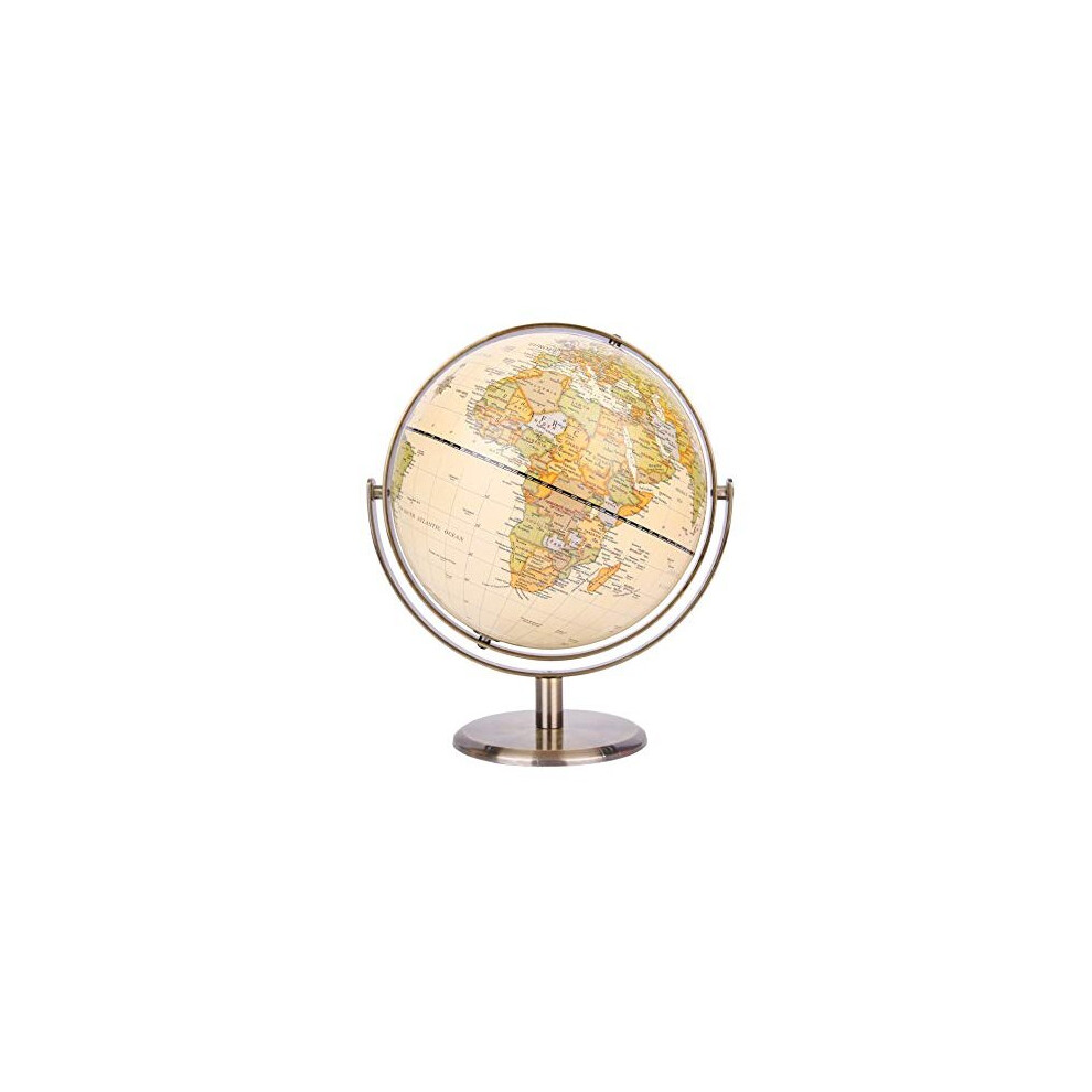 Exerz 20Cm World Globe Antique Globe Metal Arc And Base Bronzed Colour All Direction 360 Rotating Educationalgeographicmodern Desktop Decoration For School