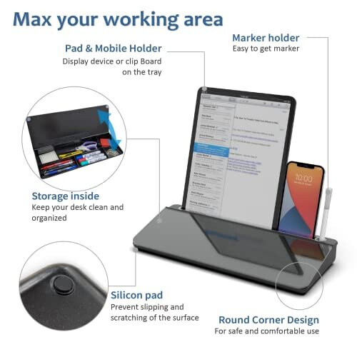 Audio-Visual Direct - Σετ Γυάλινης Επιφάνειας Πληκτρολογίου και Σημειωματάριου, Μαύρο 2