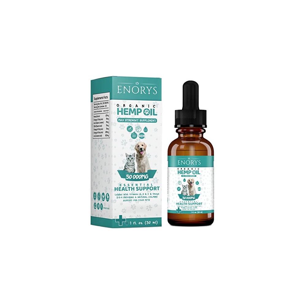 Hemp Oil for Dogs Cats Natural Anxiety Stress Relief for Dogs Cats Hip Joint Supplement for Dogs Pet Hemp Calming Drops Hemp Oil for Calming Dog Cat