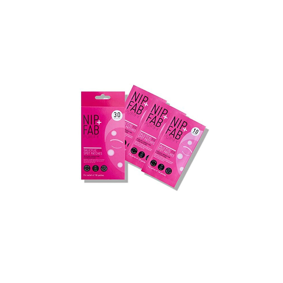 Nip Fab Salicylic Acid Fix Spot Patches for Face with Tea Tree Blemishes Dark Spots Patch 30 Count