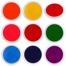Rainbow Washable Large Craft Ink Pads for Kids Rubber StampsPack of 8