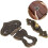 10Pcs Boxes Hasp Latch Antique Brass Latch Hasps Hoist Lock Decorative Bronze Vintage Locks with Screws for Jewelry Case Wooden Boxes 6