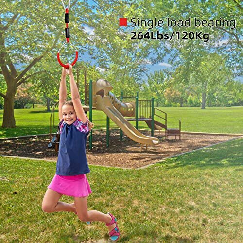 Kids Gymnastic Rings Backyard Playground Play Sets for Obstacle Ring Monkey Ring Climbing Ring Training 4 PCS 1