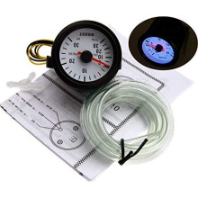52mm Dials PSI Motor Pointer Car Turbo Boost Gauge Blue LED Light Display 172cm Hose