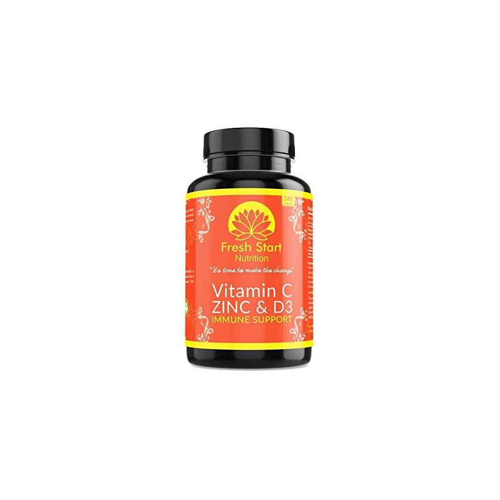 Vitamin C D3 Zinc Immune Support Tablets 180 Count 6 Month Supply UK Made - Image 4