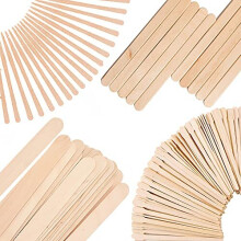 4 Style Assorted Wooden Wax Sticks For Body Legs Face and Small Medium Large Sizes Eyebrow Waxing Applicator Spatulas for Hair Removal or Wood Craft