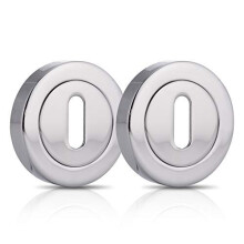 XFORT 2 Pack Standard Escutcheons Polished Chrome Escutcheon Keyhole Cover Mortice Door Lock Cover for Security and Protection from Key Damage Durable