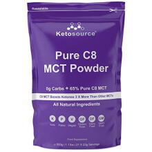 Pure C8 MCT Powder 500g - 4x Ketone Boost, Zero Carbs, Easy Mixes, Keto Creamer for Coffee, Vegan & Gluten-Free