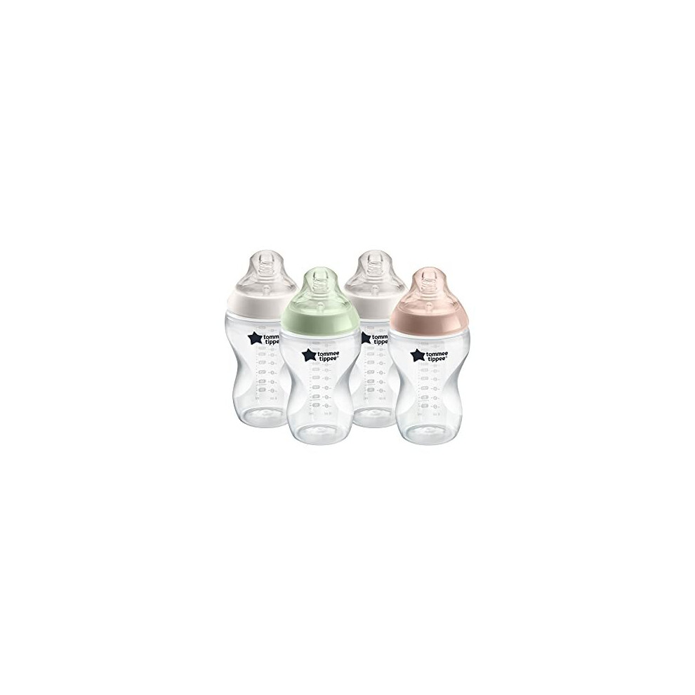 Closer to Nature Baby Bottles BreastLike Teat with AntiColic Valve 340ml Pack of 4