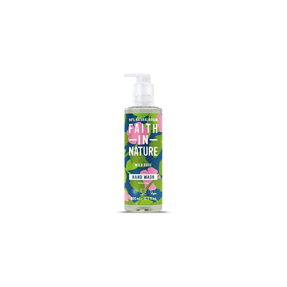 Natural Wild Rose Hand Wash Restoring Vegan and Cruelty Free No SLS or Parabens 400 ml