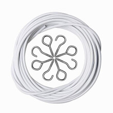 Curtain Wire 5 Metres Net Curtain Wire Cord Cable with 6 Hooks and 6 Eyes