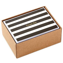 Boxed Thank You Cards Gold FoilBlack White40 Cards in 1 Design