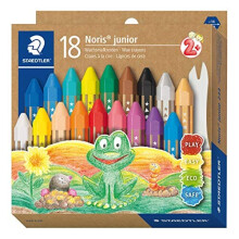 224 C18 Noris Junior Wax Crayons for 2 years Assorted Colours Pack of 18