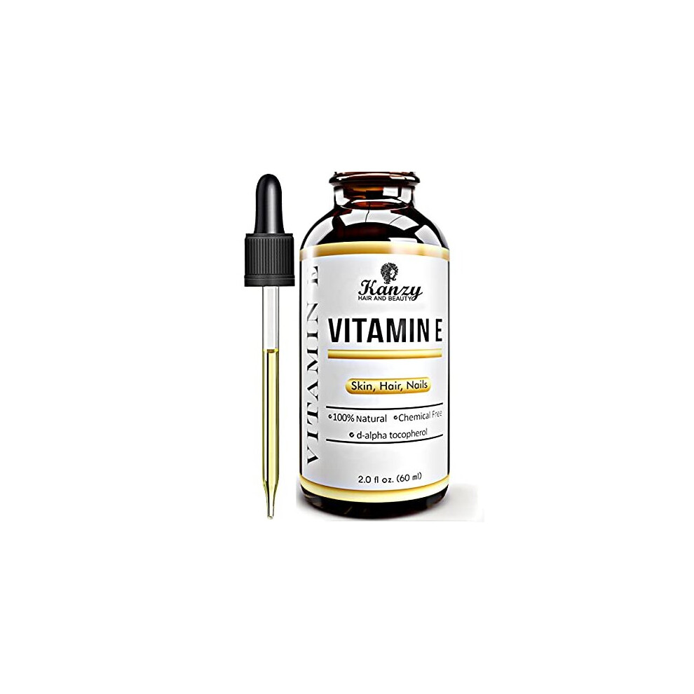 Kanzy Hair And Beauty Kanzy Vitamin E Oil For Face Skin 100 Naturally Sourced Plantbased Organic Pure Vitamin E Oil For Hair Dalphatocopherol Body Oil For Women Men