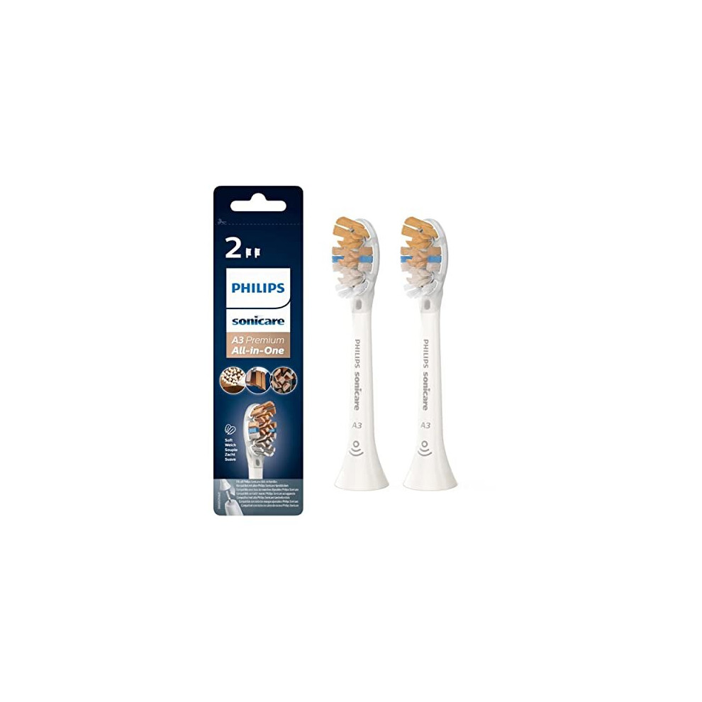 Sonicare Genuine Sonicare A3 Premium AllinOne Brush Head For Complete Care Pack Of 2 White HX909210 30 G 2Count