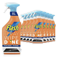 SprayWipeDone Kitchen Cleaner Spray 8 Litres 800 ml x 10 Surface Cleaner Grease Remover Bright Mandarin
