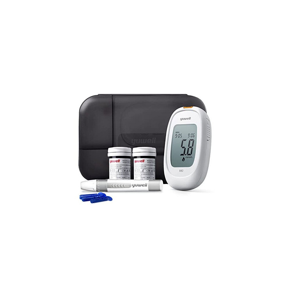 Blood Sugar Monitor Diabetes Testing Kit with Test Strips x 50 and Lancets x 50 Blood Glucose Meter Ideal for Home Use Batteries Include