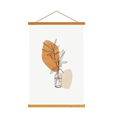 A4 Poster Frame Hangers 21cm Magnetic Wooden Poster Hanger Rails Magnet Frame Hanging Kit for 21x30 20x16 Landscape Large Size Wall Map 21cm Teak
