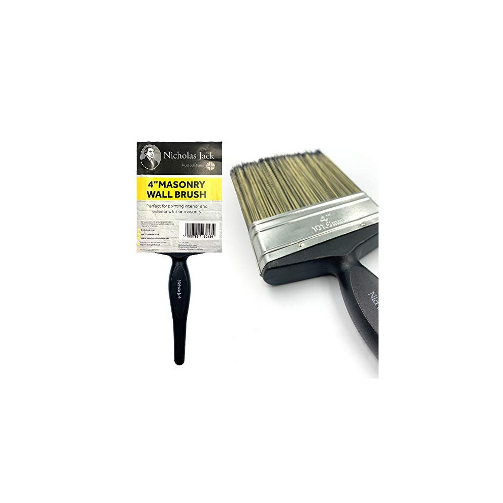 4 Masonry Paint Brush for Painting Walls All Round Outdoor Masonary Paint Brush for Brickwork