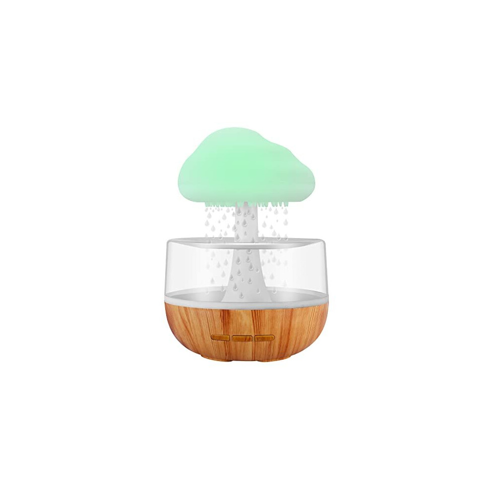 Zen Raining Cloud Night Light Aromatherapy Essential Oil Diffuser Micro Humidifier Desk Fountain Bedside Sleeping Relaxing Mood Water Drop Sound White