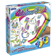 Rainbow Brush Drawing Set Create amazing rainbow style pictures Arts crafts Ages 6