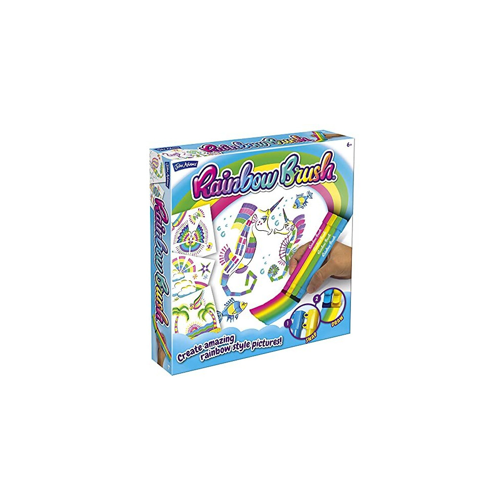 Rainbow Brush Drawing Set Create amazing rainbow style pictures Arts crafts Ages 6