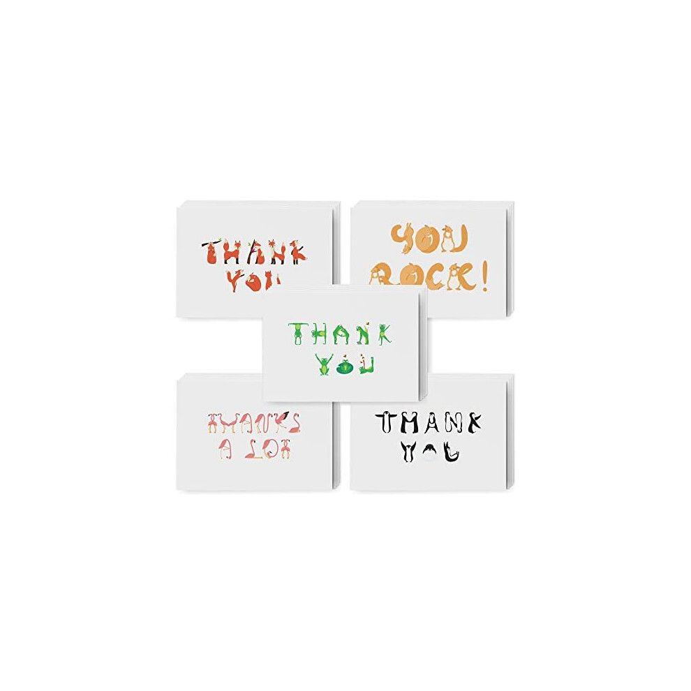 Thank You Cards Multipack with Envelopes and Sealing Stickers 24 Unique Thank You Greeting Cards for Kids Small Business