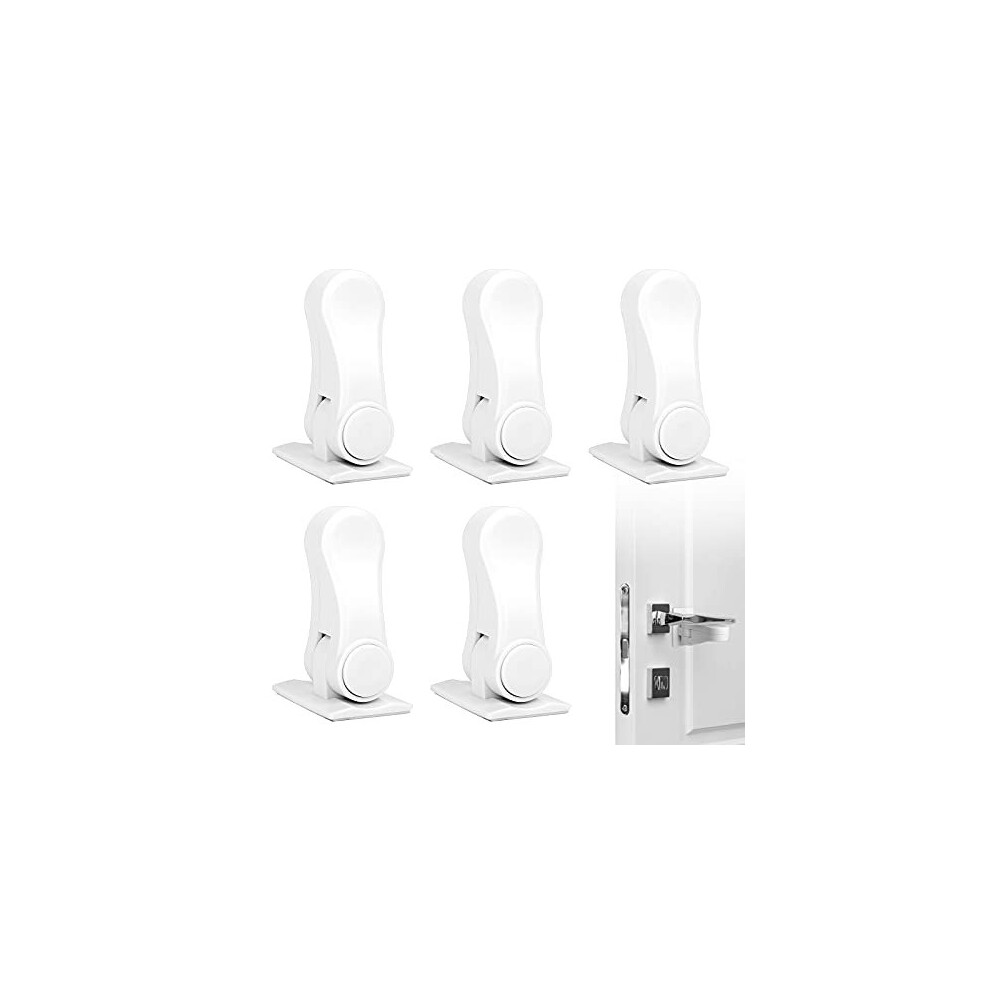 5 Pcs Baby Safety Handle Lock Baby Proofing Door Handle Lock Child Safety Handles Lever Lock3 M Adhesive Children Security Door Locks 180 Degree