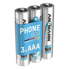 AAA DECT-Telefonbatterien 3er-Pack wiederaufladbare 800 mAh NiMH-Batterien mit hoher Kapazität vom Typ AAA für schnurlose tragbare DECT-Telefone
