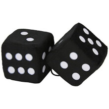JUMBO20 Big Furry Dice Black 9 x 9 cm