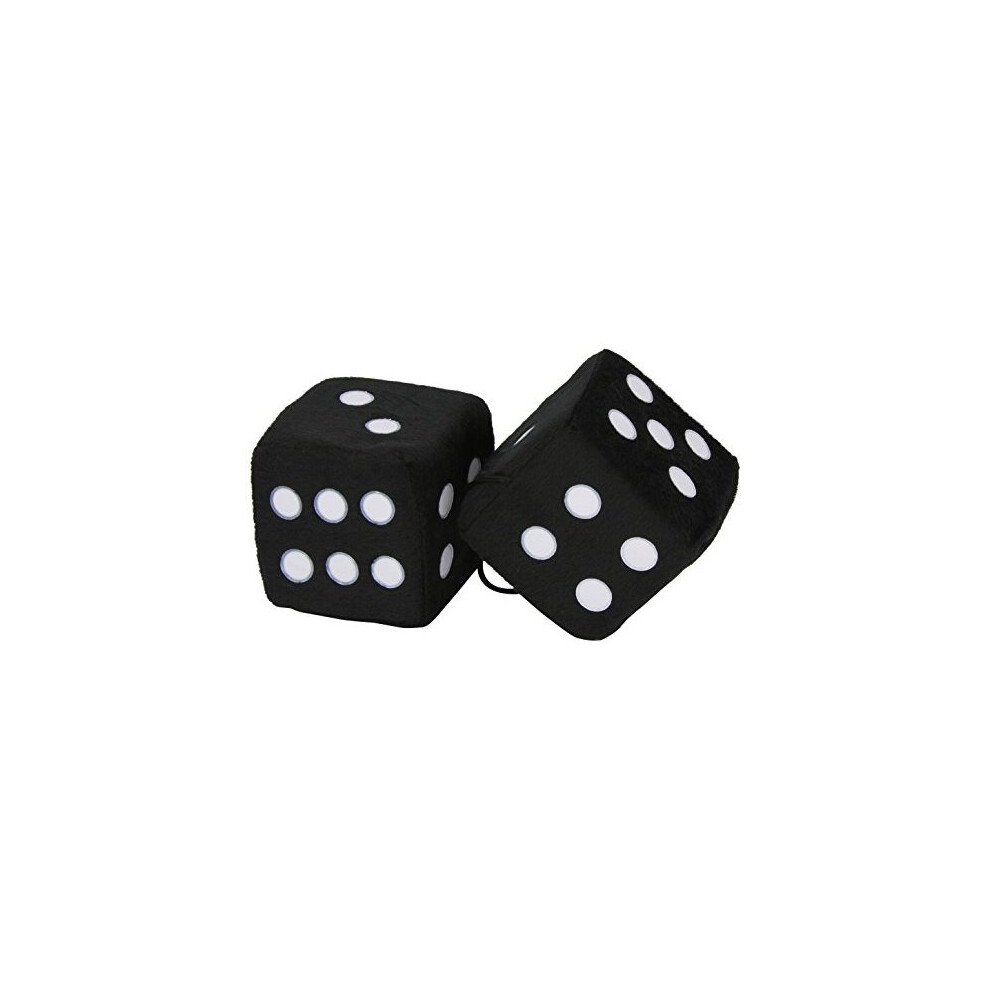 JUMBO20 Big Furry Dice Black 9 x 9 cm