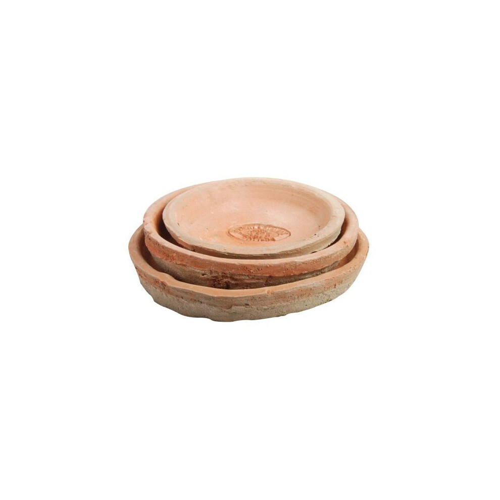 Esschert Design At02 14 X 14 X 2Cm Aged Terracotta Round Saucers Set Of 3