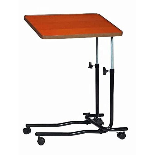 Angle and Height Adjustment Over Bed Table with 4 Castors