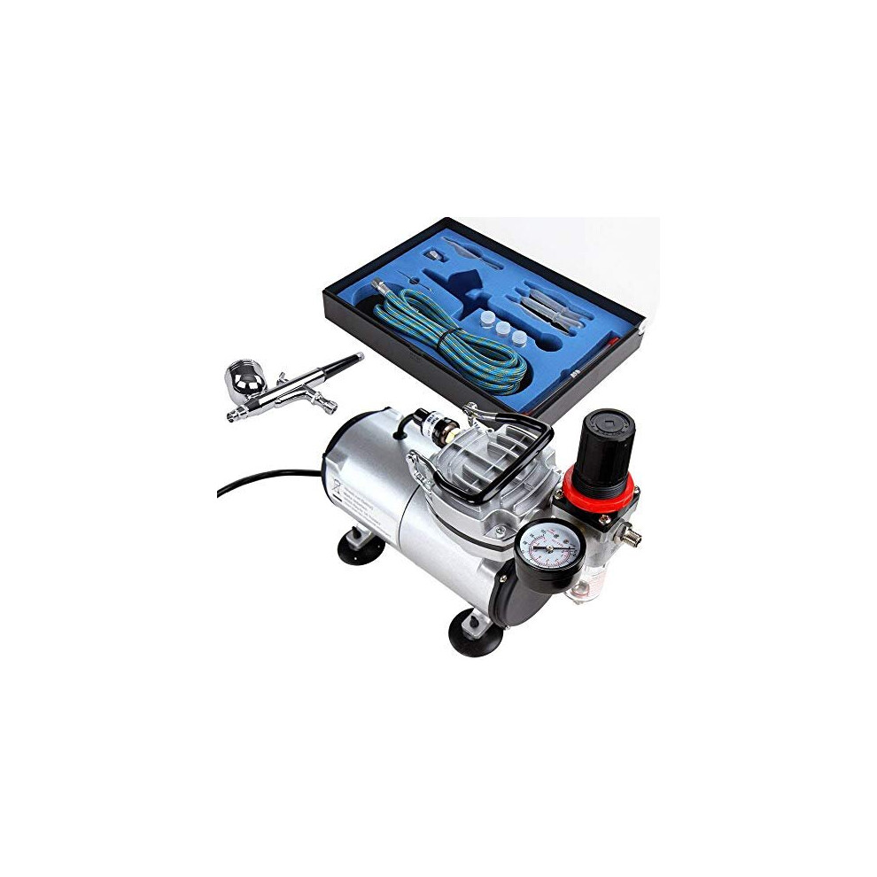 Airbrush Kit With Air Compressor Abpst05 With Powerful Airflow And High Working Pressure For Hobbies Crafts Nail Art Temporary Tattoos Cake Decorating 4250787449257