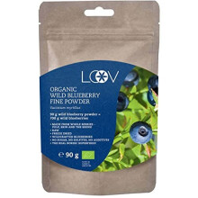 Wild Blueberry Powder Organic WildCrafted from Nordic Forests 100 Whole Fruit Bilberry 18Day Supply 90 g FreezeDried and Powdered Blueberries No Added
