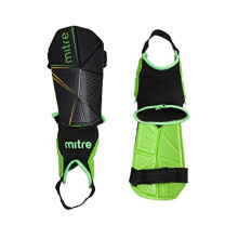 Delta Ankle Protect Football Shin Pads Black BlackGreenYellow Small