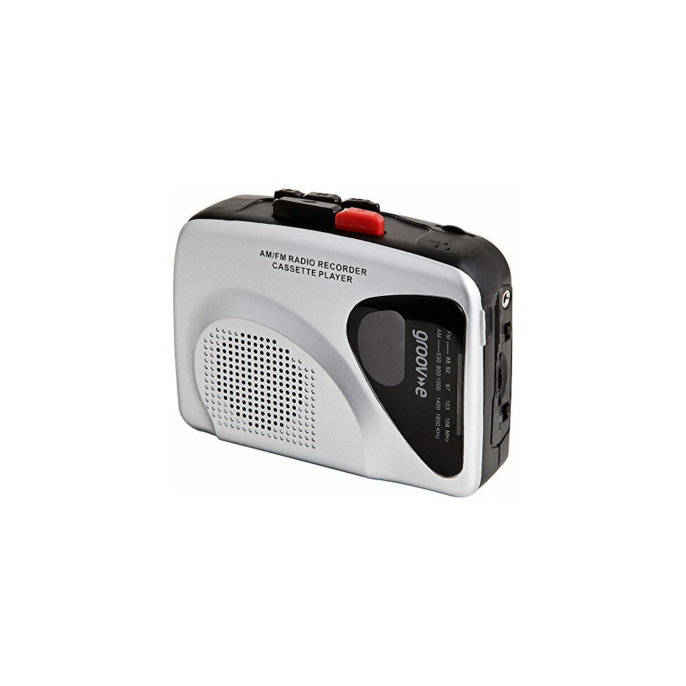 Gvps525sr Portable Retro Personal Cassette Player And Recorder With Builtin Speaker Microphone Amfm Radio 35Mm Headphone Jack And Earphones Included 5060493822706
