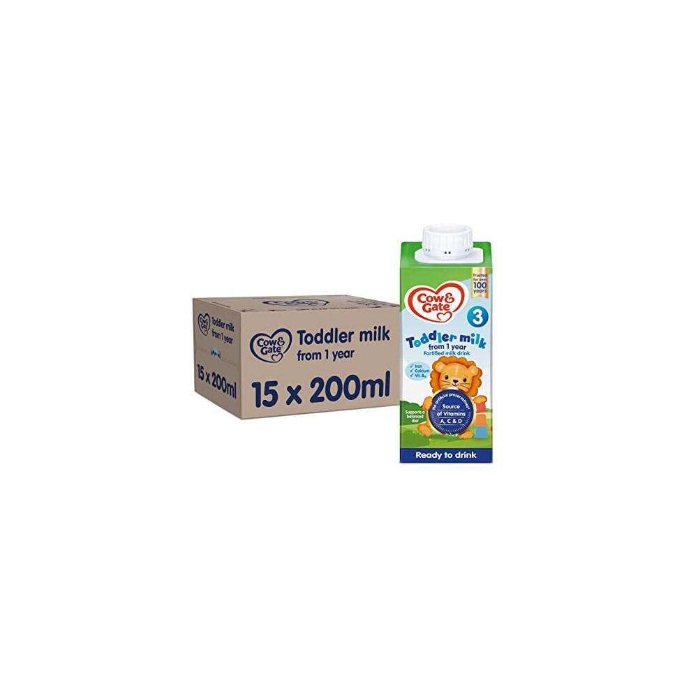 Cow and Gate 1 to 2 Years Growing Up Milk 200 ml Pack of 15