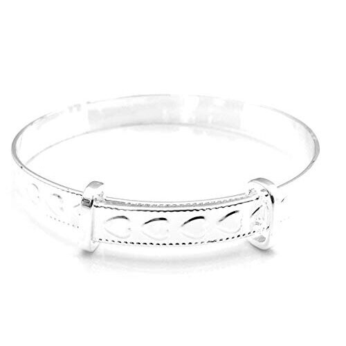 Equilibrium Silver Plated Christening Bangle