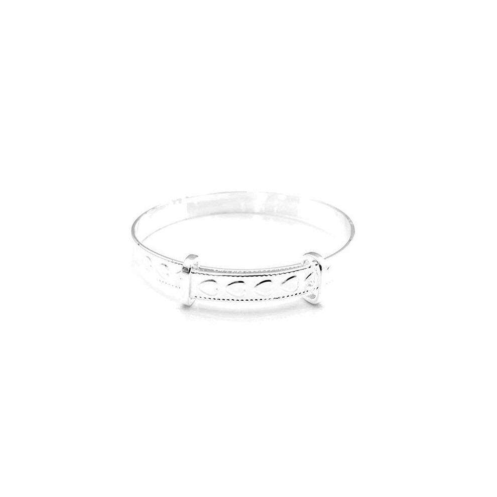 Equilibrium Plated Christening Bangle Silver Horsemen