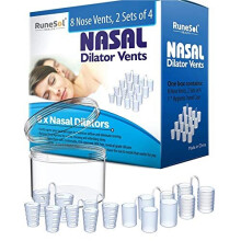 RuneSol 8-Pack Nasal Dilators for Snoring Relief - Soft Silicone Nose Vents Anti-Snore Devices to Improve Nasal Breathing