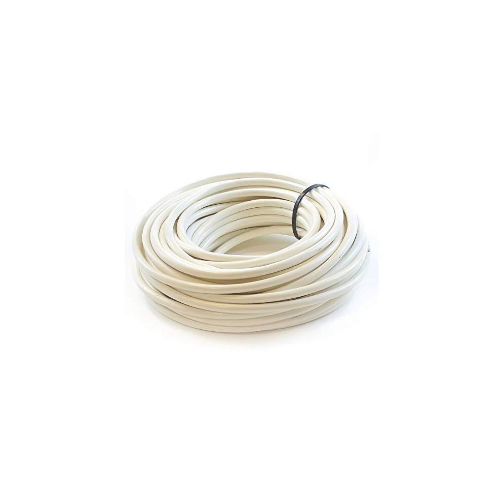 2 Core Round White Flex Flexible Cable 075 MM 10 metre Cut Length