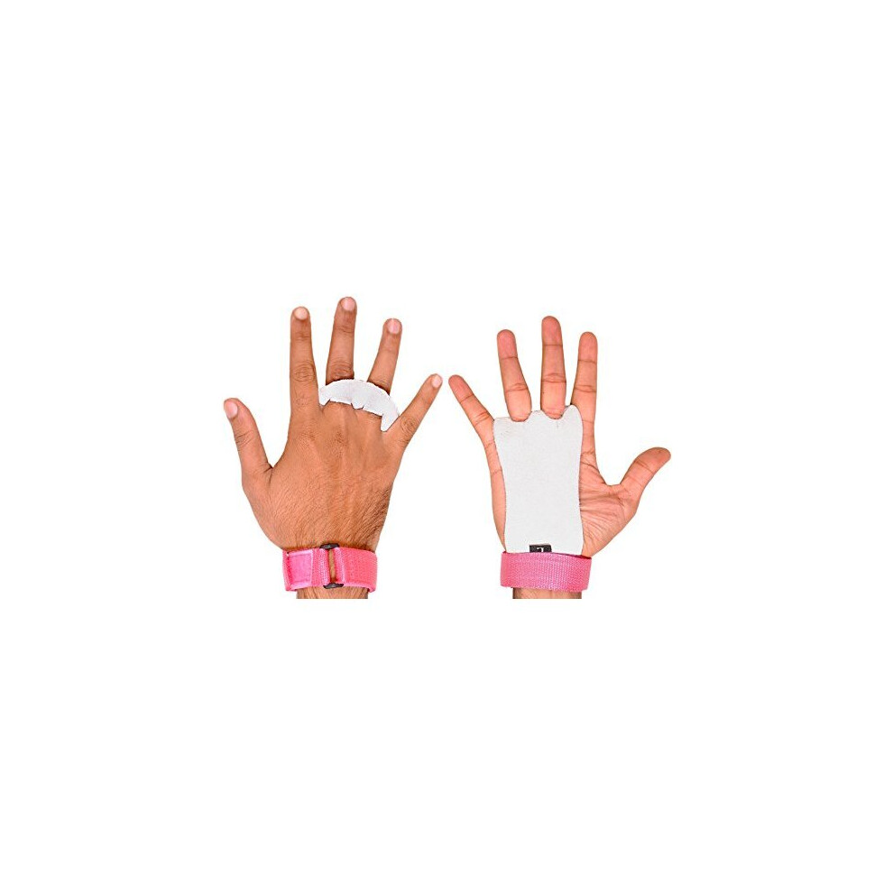 Kids Children Sizes gymnastic leather palm hand grips protectors junior Pink Small