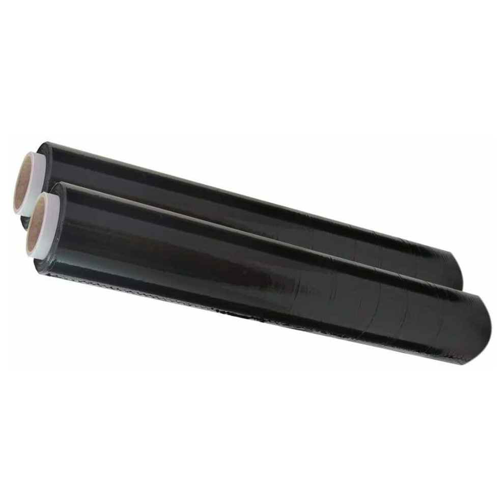 2 x Pallet Stretch Shrink Wrap Black Roll of Heavy Duty Cling Film 400mm x 250m Requisite Needs