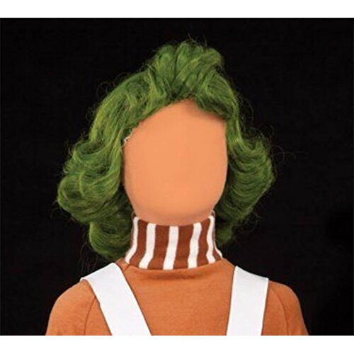 Child Oompa Loompa Chocolate Factory Worker Wig Facy Dress Accessory Green Hair For Kids