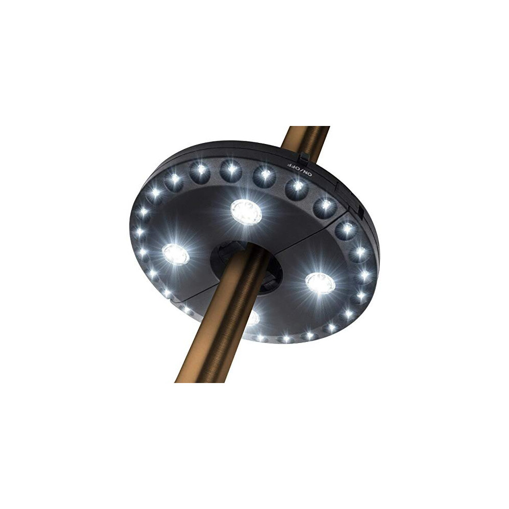 Parasol Light Patio Umbrella Light 3 Brightness Modes Cordless 28 LED Lights at 200 lumens4 x AA Battery OperatedUmbrella Pole Light for Patio