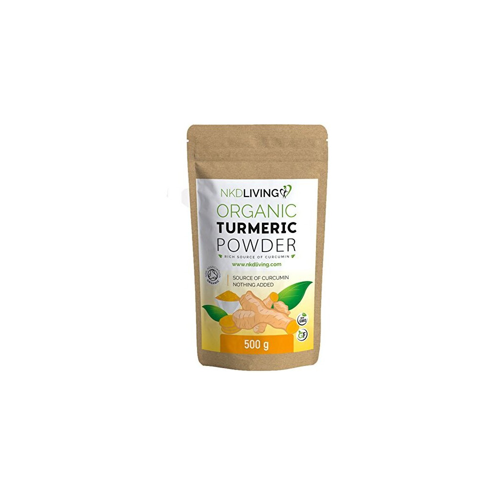 500g Pure Organic Turmeric Powder Soil Association Organic Certified High Levels of Curcumin