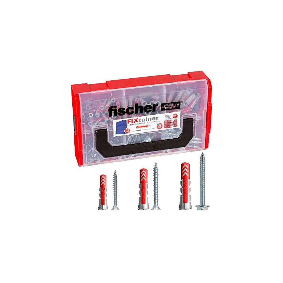Fischer 536162 - Box Fixtainer Duopower With 210 Screws Red/Grey